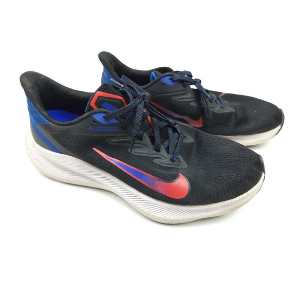 Nike Air Zoom Winflo 7 Running Shoe Mens 13 Blue Red Black Training Sneaker - Picture 3 of 10